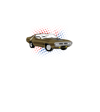 Muscle car minta türkiz pólón