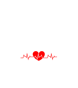 EKG szív minta fehér pólón