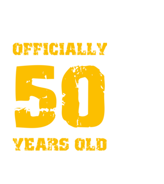 Hivatalosan 50 éves (yellow) minta fekete pólón
