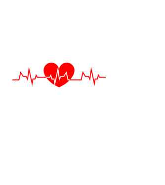 EKG szív minta fehér pólón
