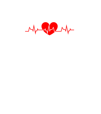 EKG szív minta fehér pólón