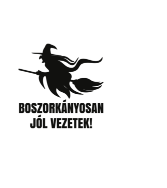 Boszorkányosan jól vezetek minta világoskék pólón