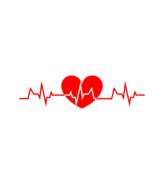 EKG szív minta fehér pólón