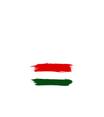 Magyar zászló (festett stílus) minta fehér pólón