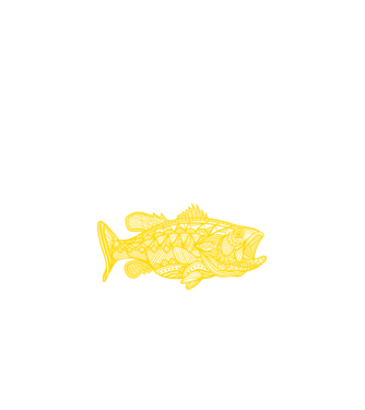 Abstract fish minta fekete pólón