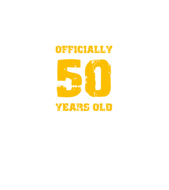 Hivatalosan 50 éves (yellow) minta fekete pólón
