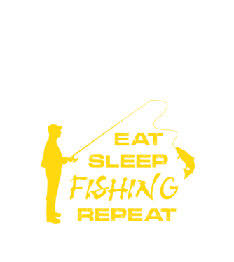 Eat Sleep Fishing Repeat minta fekete pólón