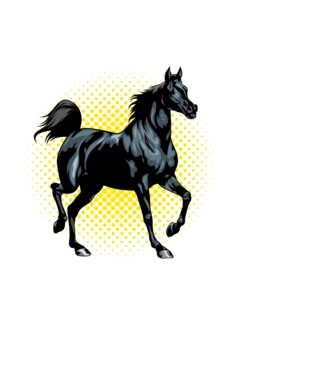 Black Horse minta fekete pólón