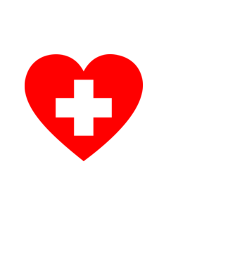 First-Aid-Heart minta fehér pólón