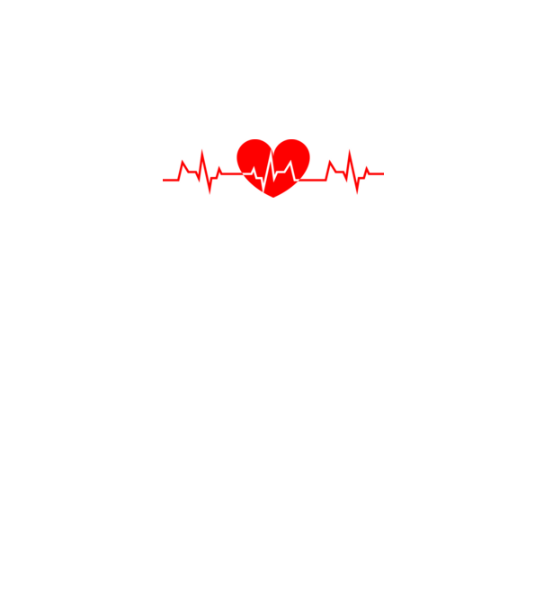EKG szív minta fehér pólón