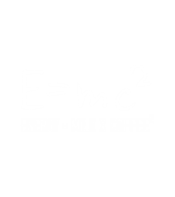 Emc2 (Tejes kávé) minta fehér pólón