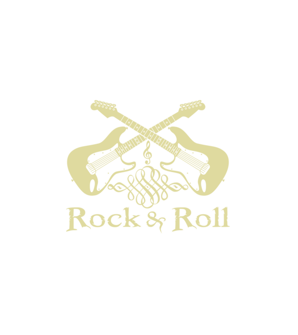 Rock n Roll minta fehér pólón