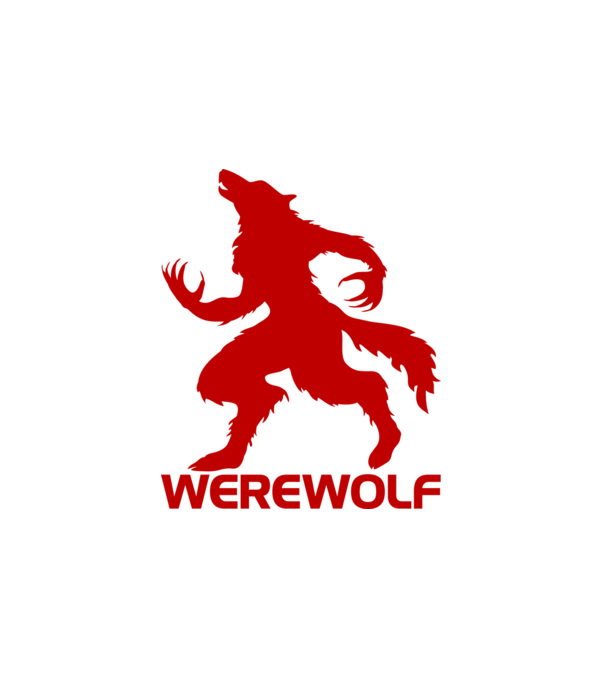 Werewolf minta fehér pólón