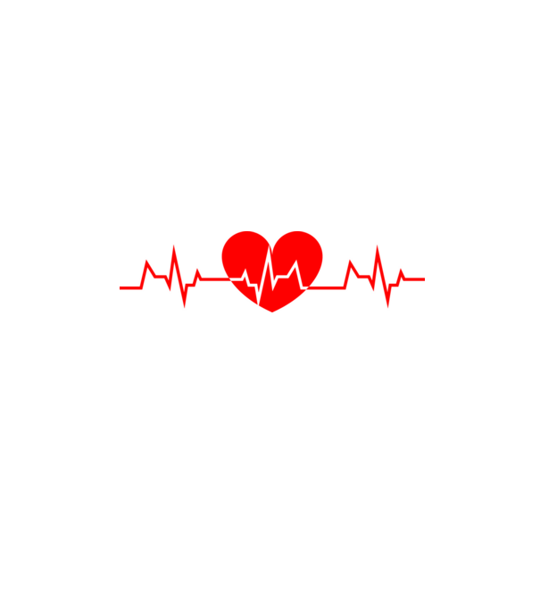EKG szív minta fehér pólón