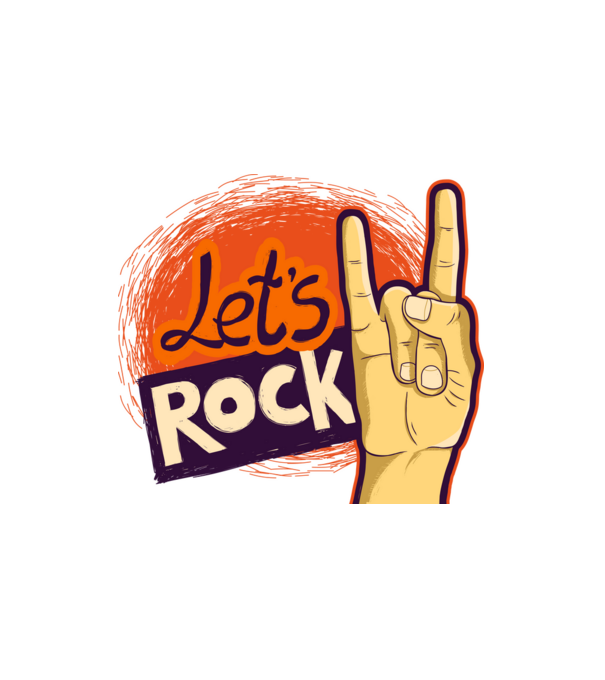 Let's Rock minta fehér pólón