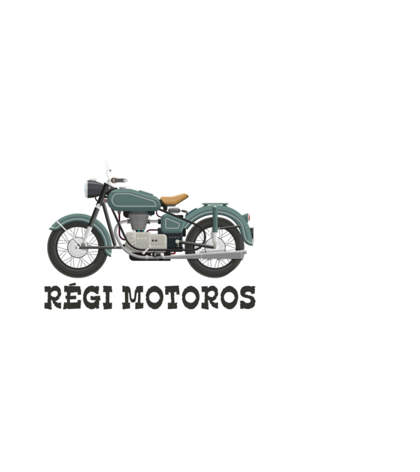 Régi motoros minta fehér pólón