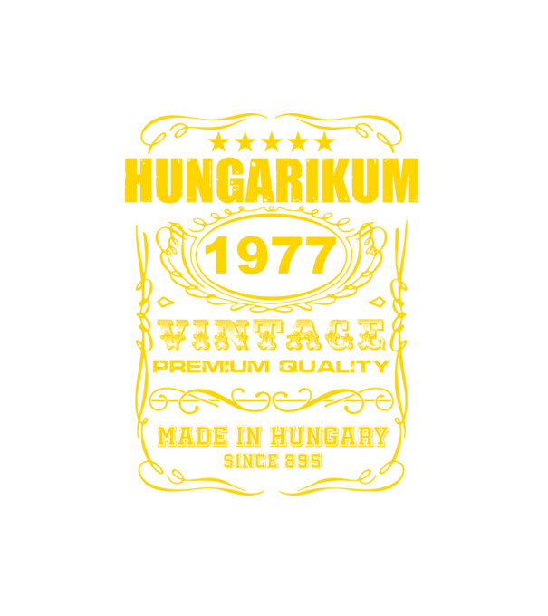 Hungarikum 1977 minta fehér pólón