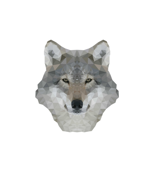 Abstract wolf minta fehér pólón