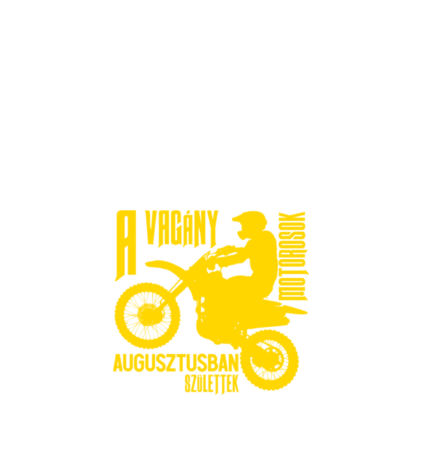 Vagány motoros (augusztus) minta fekete pólón