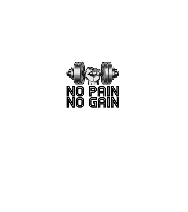 No Pain - No Gain minta fehér pólón