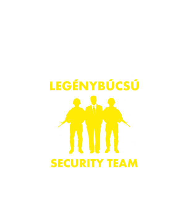 Legénybúcsú Security Team  minta fekete pólón