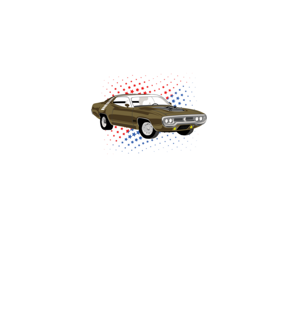 Muscle car minta fekete pólón