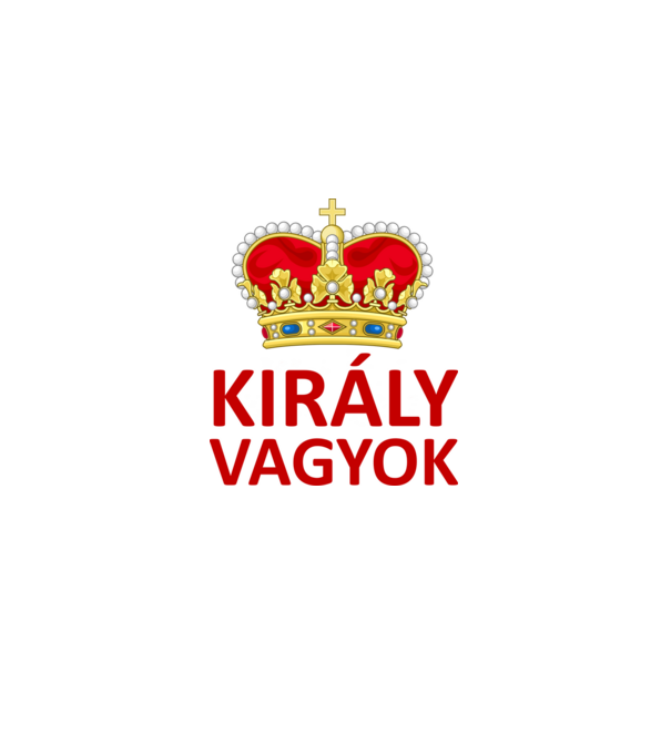 Király vagyok minta fekete pólón