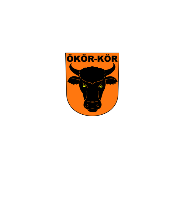 Ökör-kör (orange) minta szürke pólón