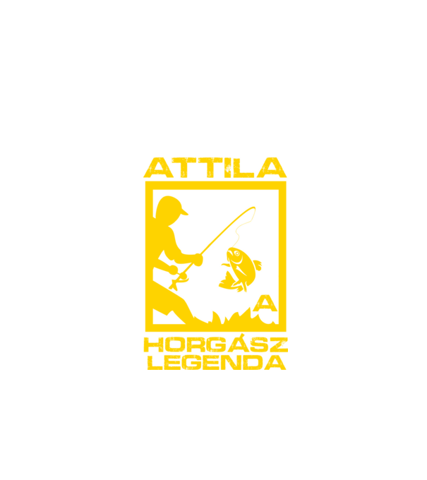 Horgász legenda - Attila minta fekete pólón