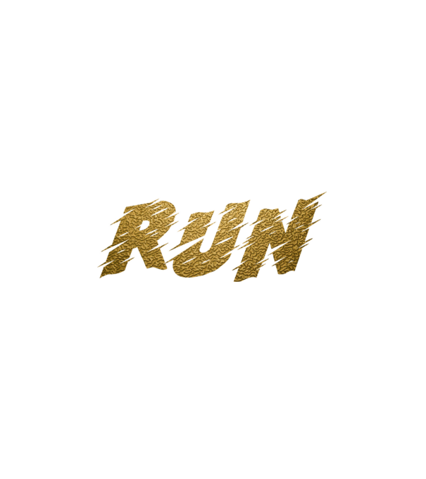 Run - Fuss (gold) minta fehér pólón