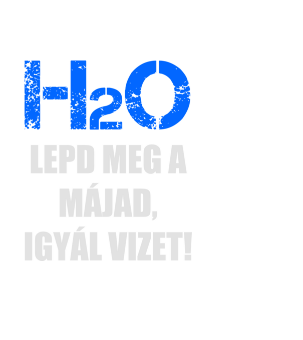 H2O minta fehér pólón