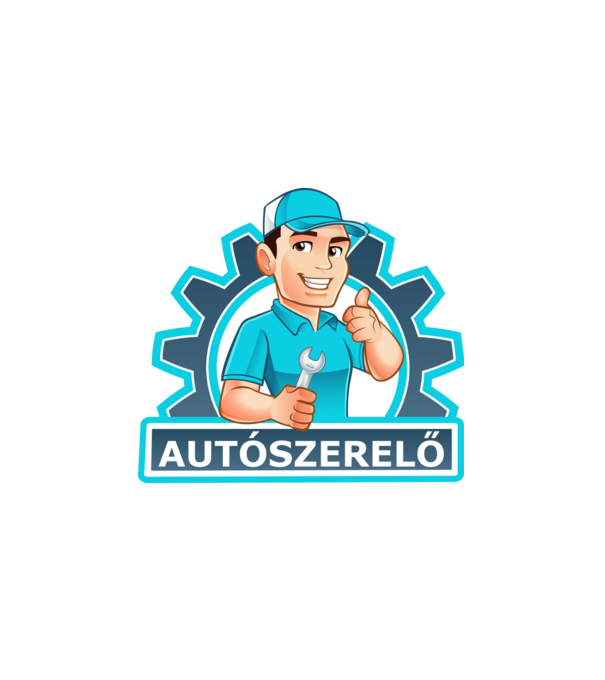 Autószerelő minta fehér pólón