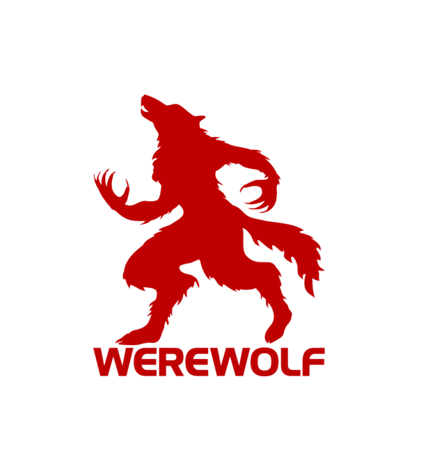 Werewolf minta fehér pólón