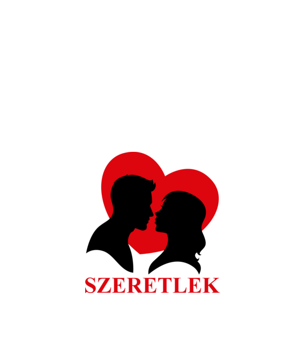 Szeretlek minta fehér pólón