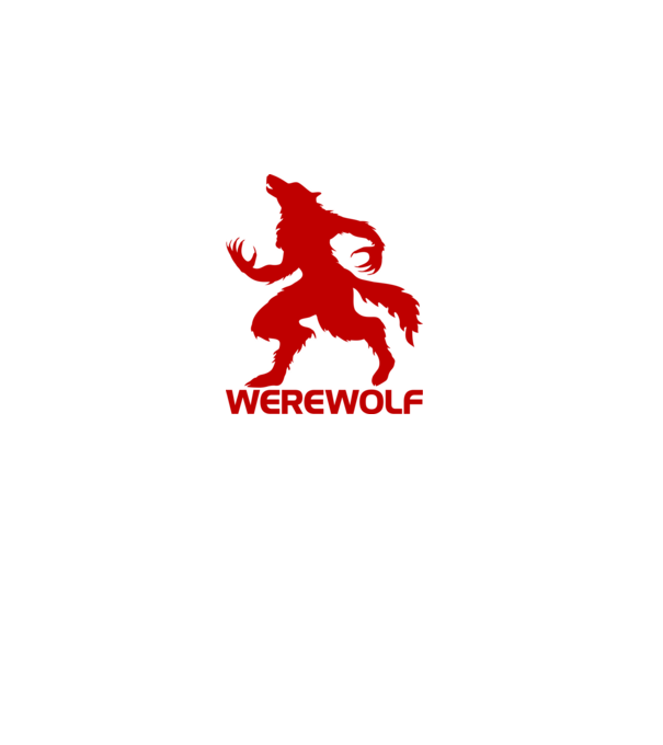 Werewolf minta fehér pólón