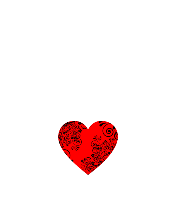 Heart (black) minta sötétkék pólón