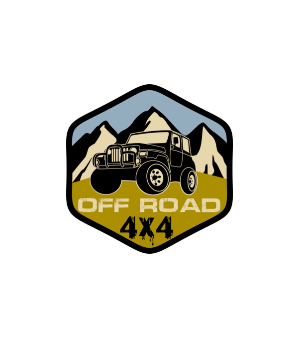 OffRoad 4X4 minta fehér pólón