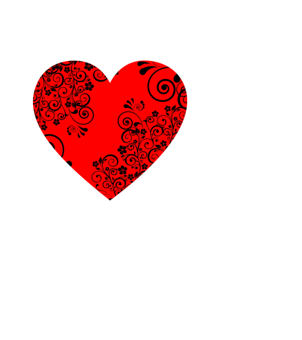 Heart (black) minta fekete pólón