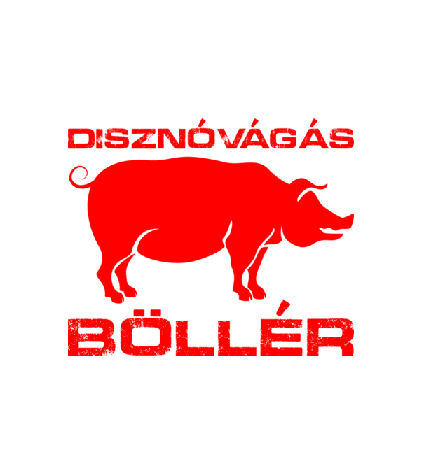 Disznóvágás . Böllér minta fehér pólón