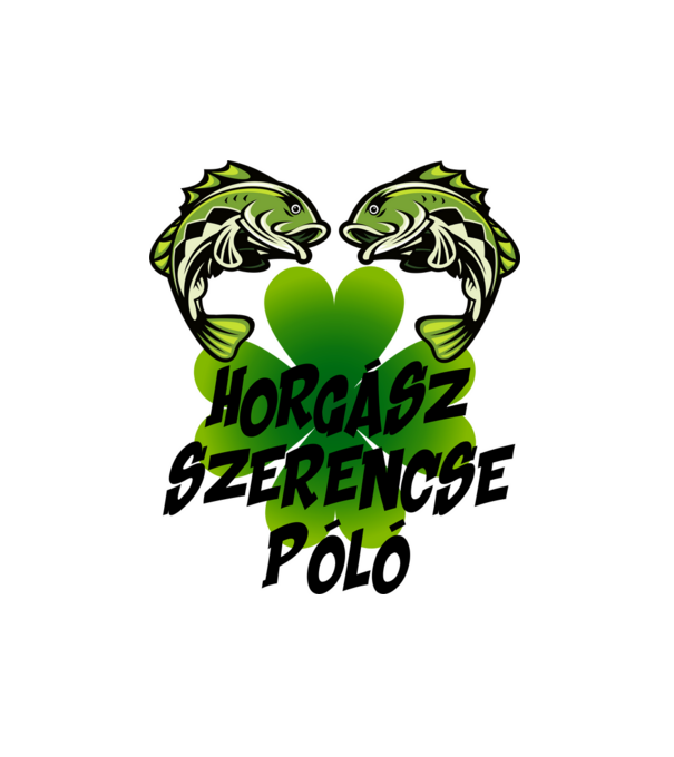 Horgász szerencse póló minta fehér pólón