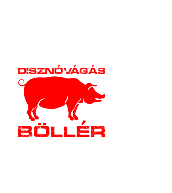 Disznóvágás . Böllér minta fekete pólón