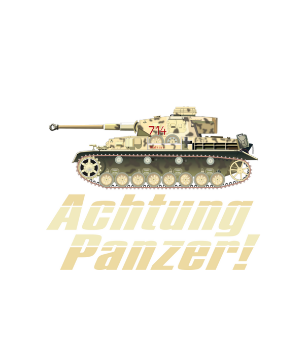 Achtung Panzer minta fehér pólón