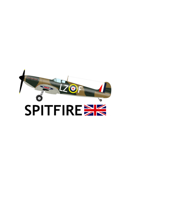 SPITFIRE Mk Ia minta fekete pólón