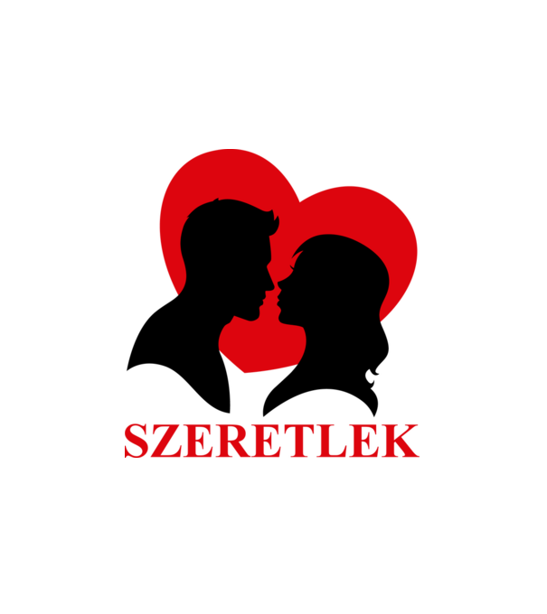 Szeretlek minta fehér pólón