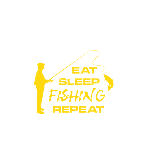Eat Sleep Fishing Repeat minta fehér pólón