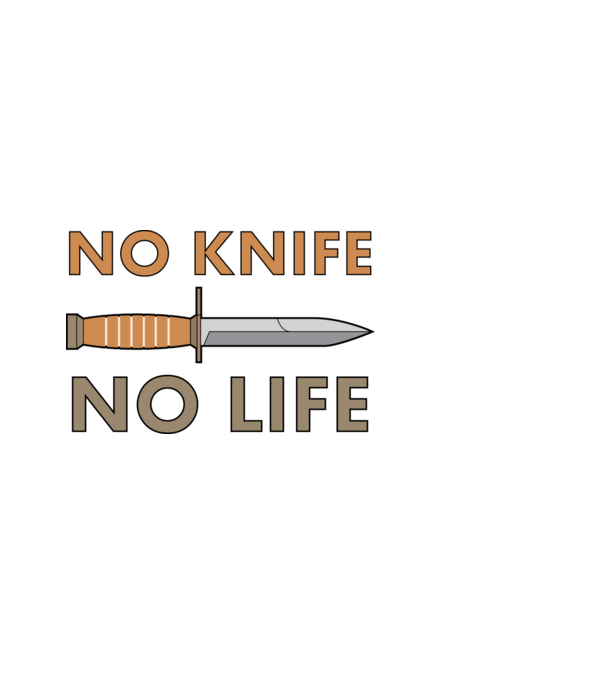 No knife No life minta világoskék pólón