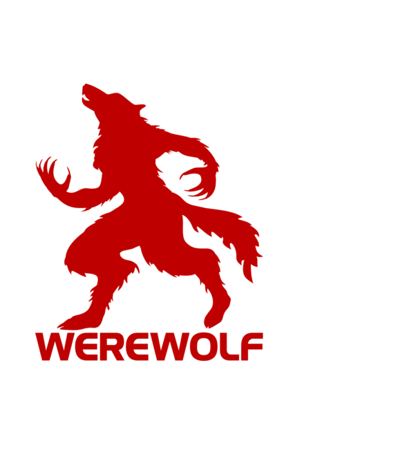 Werewolf minta fehér pólón