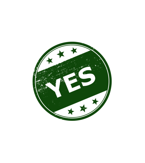 Yes - Igen minta fehér pólón