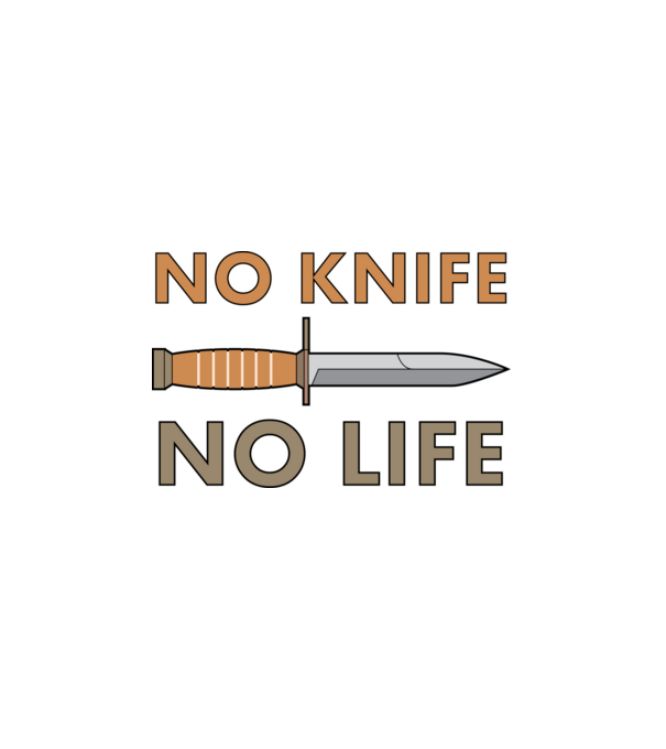 No knife No life minta fehér pólón