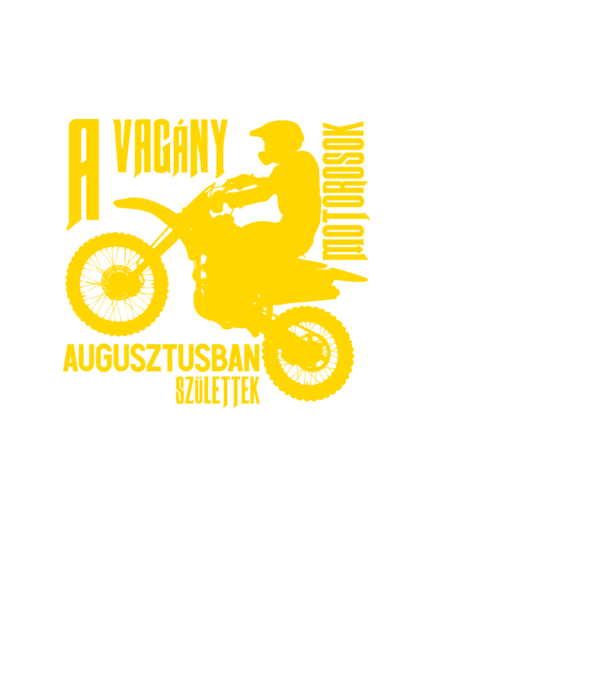 Vagány motoros (augusztus) minta fekete pólón